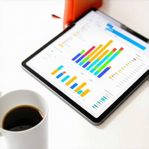 Financial dashboard on a tablet showing real-time business data for a growing company