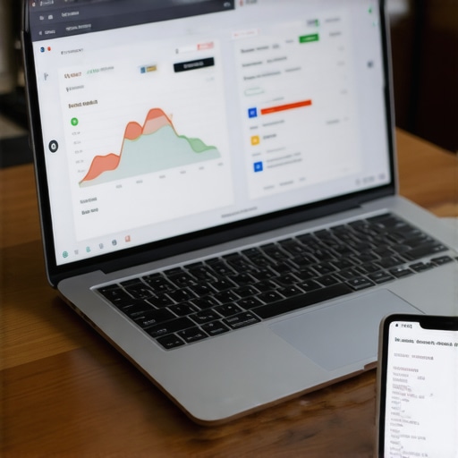 Modern business accounting and automation tools A setup showing digital tools for small business bookkeeping and payroll automation.