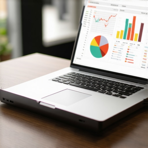 Optimized Tech Stack for Modern Bookkeeping A high-speed document scanner and laptop showing business accounting software on a desk.