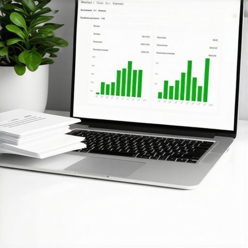 Clean financial dashboard on a laptop screen symbolizing organized business bookkeeping
