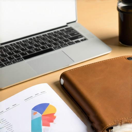 Organized Financial Workspace for Business Owners A clean desk showing a financial dashboard and organized office supplies representing a healthy balance sheet.