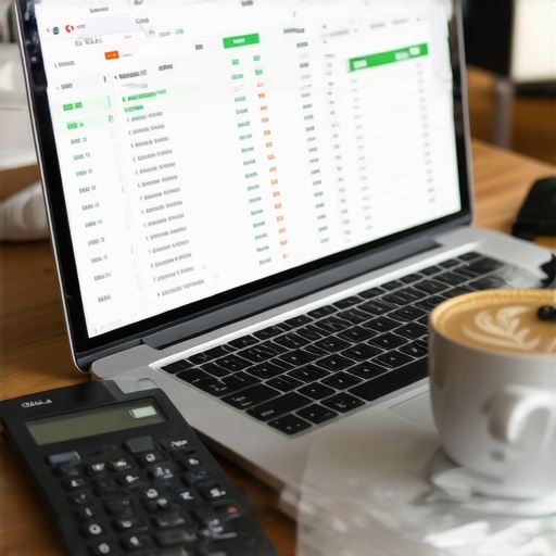 Organized Small Business Accounting Workspace A clean workspace with financial tools representing organized bookkeeping during a tax audit.