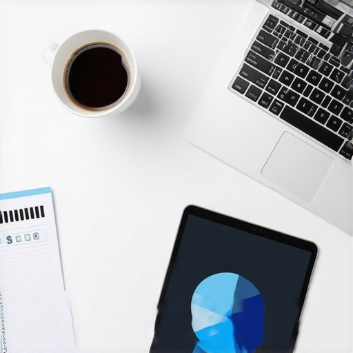 Organizing Financial Records for Business Scaling A clean workspace with digital tools for financial reconciliation and business maintenance.