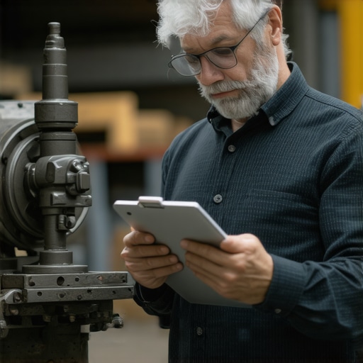 Business owner checking physical assets against a digital depreciation schedule.
