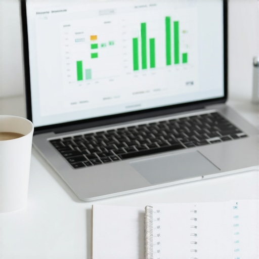 A clean workspace showing tools for monthly business bookkeeping and financial audit.