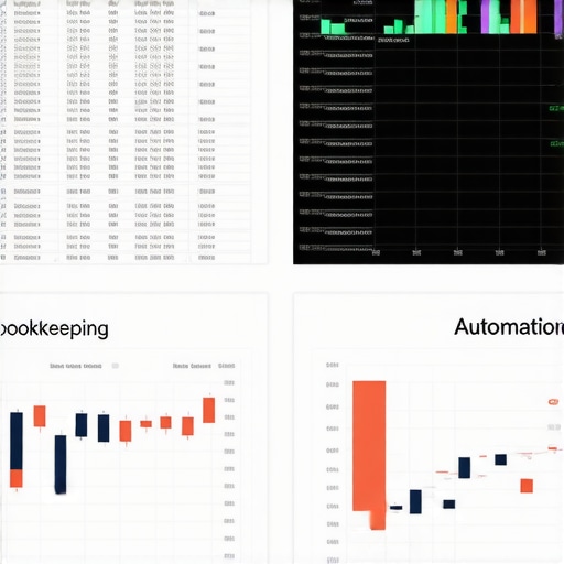 Professional Bookkeeping vs Automated Errors A comparison of messy automated bookkeeping spreadsheets and organized financial growth charts.