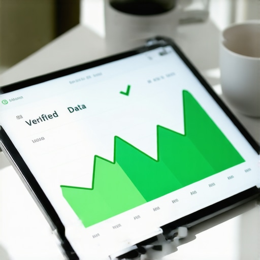 A clean financial dashboard on a tablet showing growth and verified data for business scaling.