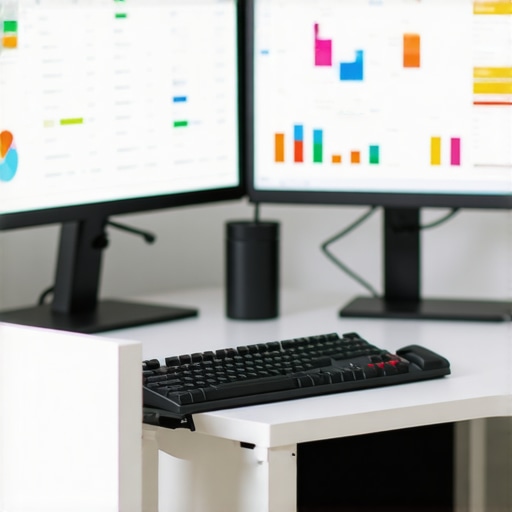 Dual monitor setup showing QuickBooks and payroll management software