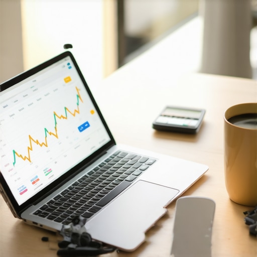 Professional Small Business Financial Tech Stack A modern desk with financial software and tools for scaling a business.
