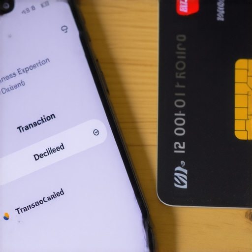 Real-time business expense monitoring Smartphone showing a declined transaction alert for a corporate spending limit