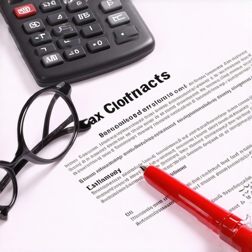 Reviewing Tax Clauses in Contracts A business owner highlights tax liability clauses in a legal agreement to avoid hidden costs.