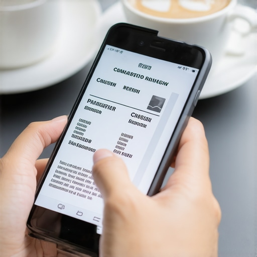 A business owner using a scanning app to track expenses in a cafe.