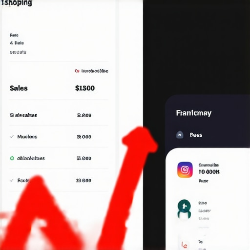 Shopify Sales vs Bank Balance Discrepancy An illustration showing the difference between gross Shopify sales and the net amount deposited into a bank account.