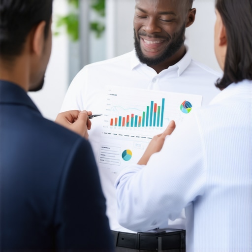 Strategic Business Financial Planning Professional accountant discussing financial strategy and tax nexus with a business owner