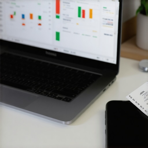 Minimalist desk setup for efficient business bookkeeping and tax organization.
