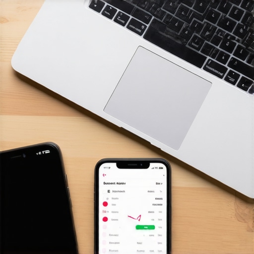 The Disconnect Between Book Profit and Actual Cash Flow A desk showing a laptop with financial charts and a phone with a low bank balance to illustrate profit vs cash flow.