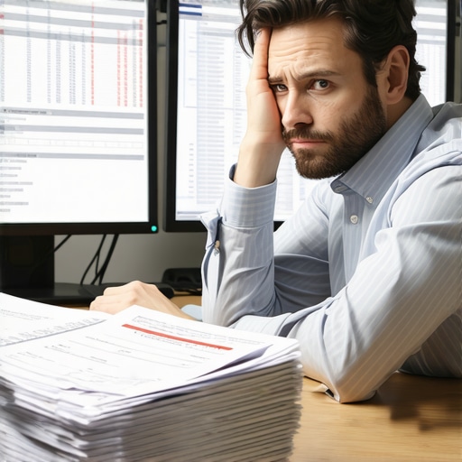 Business owner frustrated by accounting software errors and tax complexity.