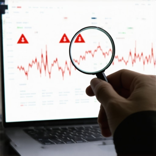 Magnifying glass highlighting errors in automated accounting software feeds.