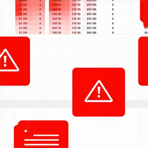 The Risk of Automated Bookkeeping Errors A digital dashboard showing red error alerts on a financial spreadsheet symbolizing automation failure.