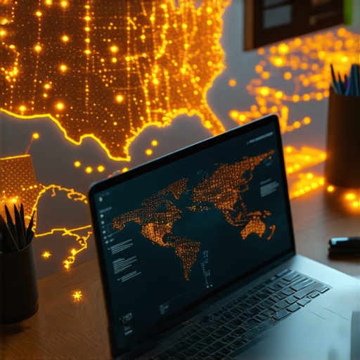 Visualizing Multi-State Payroll Tax Nexus A digital map showing various business tax connection points across different states.